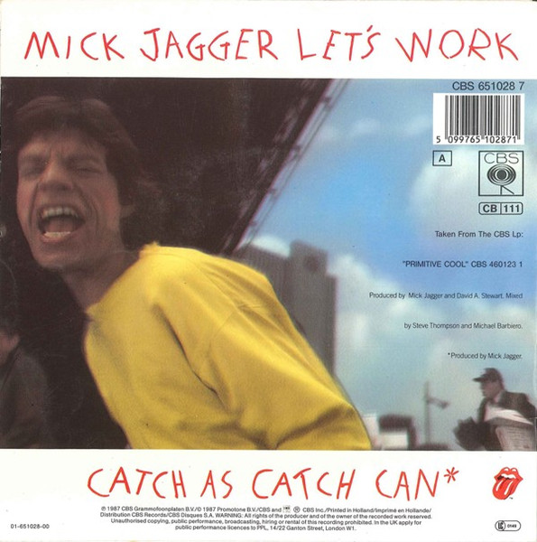 Mick Jagger - Let's Work | CBS (CBS 651028 7) - 2