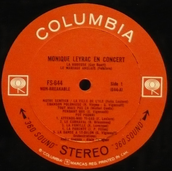 Monique Leyrac - En Concert [Vinyl] | Columbia (FS-644) - 2
