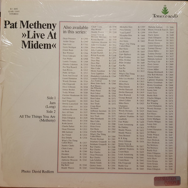 Pat Metheny Featuring Dave Brubeck , William O. Smith , Randy Jones , The Heath Brothers - Live At Midem | Tobacco Road (B/2692) - 2