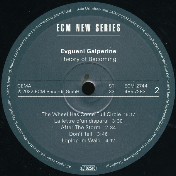 Evgueni Galperine - Theory Of Becoming | ECM New Series (ECM New Series 2744) - 2