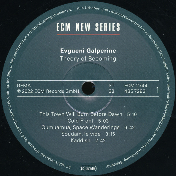Evgueni Galperine - Theory Of Becoming | ECM New Series (ECM New Series 2744) - main