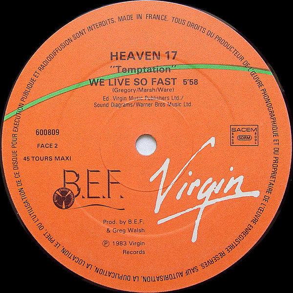 Heaven 17 - Temptation (Special Dance Mixes) | Virgin (600809) - 4