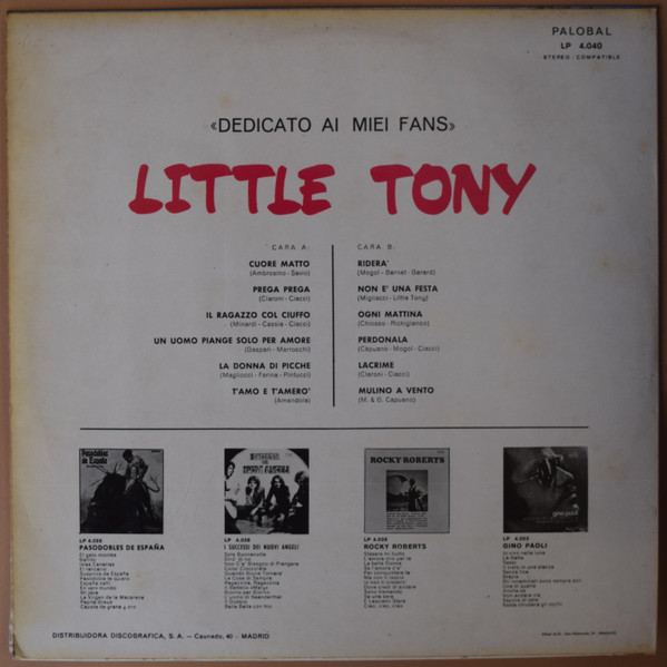 Little Tony - Dedicato Ai Miei Fans | Palobal (4.040) - 2