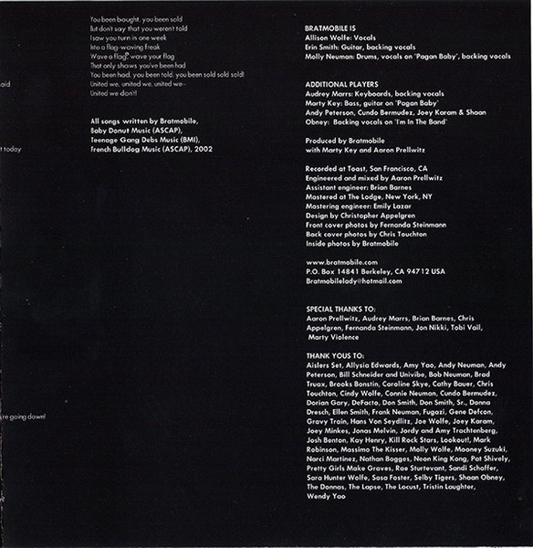 Bratmobile - Girls Get Busy | Lookout! Records (LK 280 CD) - 3 Bratmobile - Girls Get Busy | Lookout! Records (LK 280 CD) - 3