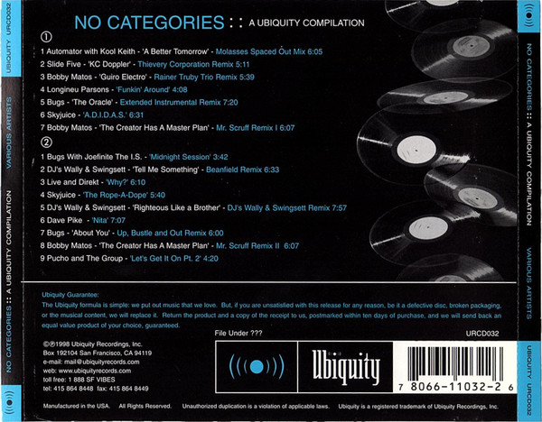 Various - No Categories: A Ubiquity Compilation | Ubiquity (URCD 032) - 2 Various - No Categories: A Ubiquity Compilation | Ubiquity (URCD 032) - 2