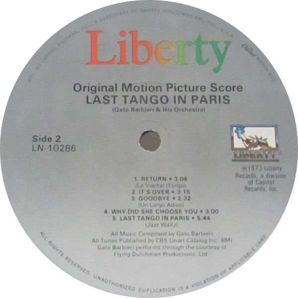 Gato Barbieri - Last Tango In Paris | Liberty (LN-10286) - 2
