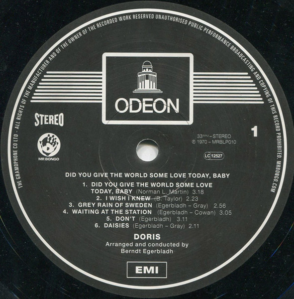 Doris - Did You Give The World Some Love Today, Baby | Mr Bongo (MRBLP010) - 3 Doris - Did You Give The World Some Love Today, Baby | Mr Bongo (MRBLP010) - 3