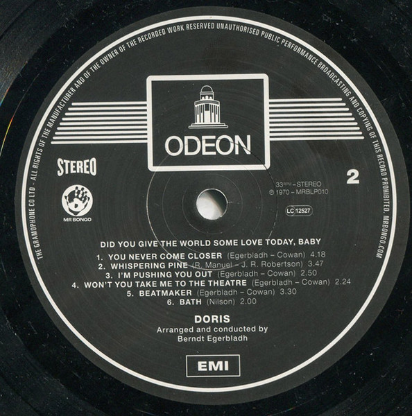 Doris - Did You Give The World Some Love Today, Baby | Mr Bongo (MRBLP010) - 4 Doris - Did You Give The World Some Love Today, Baby | Mr Bongo (MRBLP010) - 4