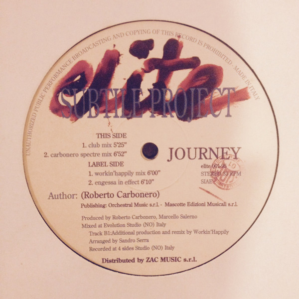 The Subtile Project - Journey | Elite (ELITE 001-95) - main The Subtile Project - Journey | Elite (ELITE 001-95) - main