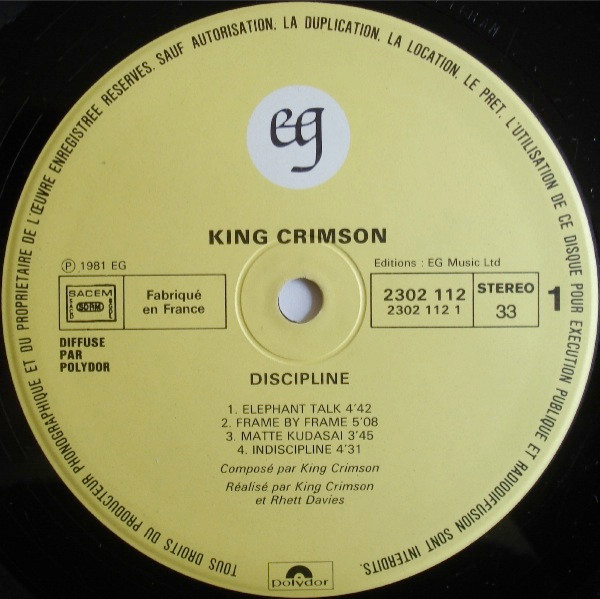 King Crimson - Discipline | EG (2302 112) - 3 King Crimson - Discipline | EG (2302 112) - 3