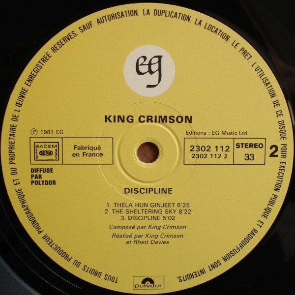 King Crimson - Discipline | EG (2302 112) - 4 King Crimson - Discipline | EG (2302 112) - 4