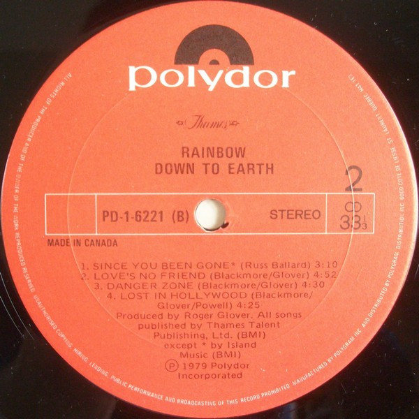 Rainbow - Down To Earth | Polydor (PD-1-6221) - 4