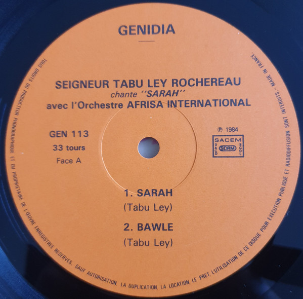 Tabu Ley Rochereau Avec Orchestre Afrisa L'International - Chante Sarah | Genidia (GEN 113) - 3 Tabu Ley Rochereau Avec Orchestre Afrisa L'International - Chante Sarah | Genidia (GEN 113) - 3