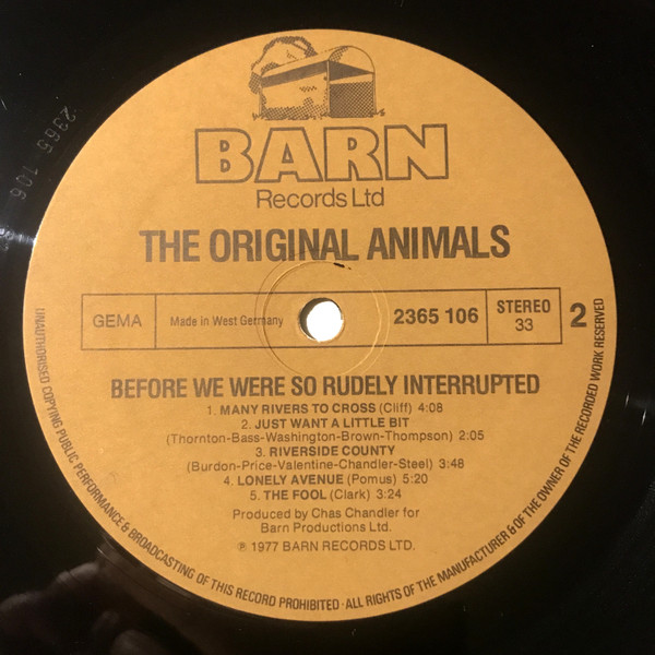 The Animals - Before We Were So Rudely Interrupted | Barn Records Ltd (2365 106) - 2 The Animals - Before We Were So Rudely Interrupted | Barn Records Ltd (2365 106) - 2