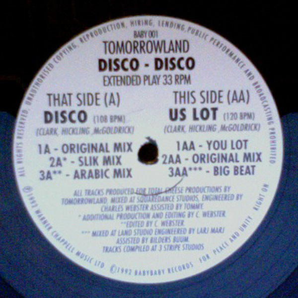 Tomorrowland - Disco - Disco | Baby Baby Records (BABY 001)