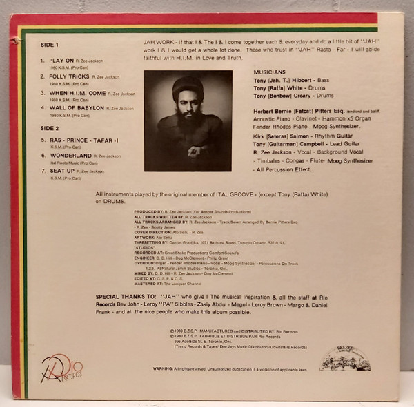 R. Zee Jackson - Seat Up [Vinyl] | Rio Records (RIO-1006) - 2