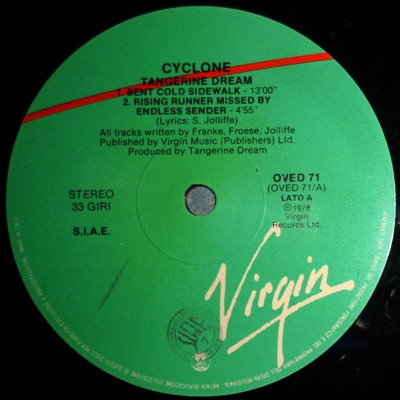 Tangerine Dream - Cyclone | Virgin (OVED 71) - 3