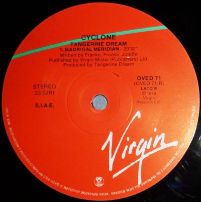 Tangerine Dream - Cyclone | Virgin (OVED 71) - 4