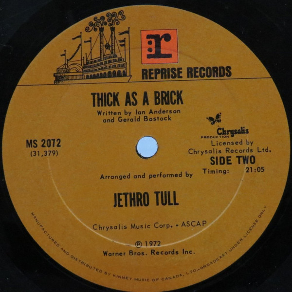 Jethro Tull - Thick As A Brick | Reprise Records (MS 2072) - 4