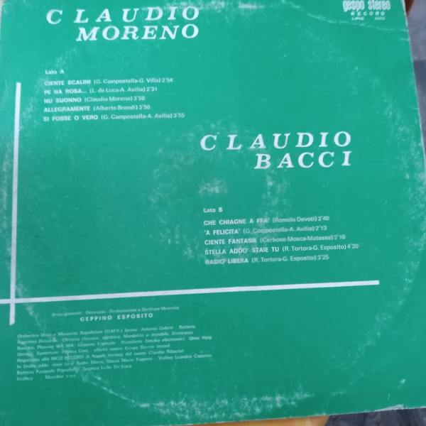 Claudio Moreno , Claudio Bacci - 2 Voci 2 Stili | Gespo Stereo Record (LPIE 0009) - 2 Claudio Moreno , Claudio Bacci - 2 Voci 2 Stili | Gespo Stereo Record (LPIE 0009) - 2