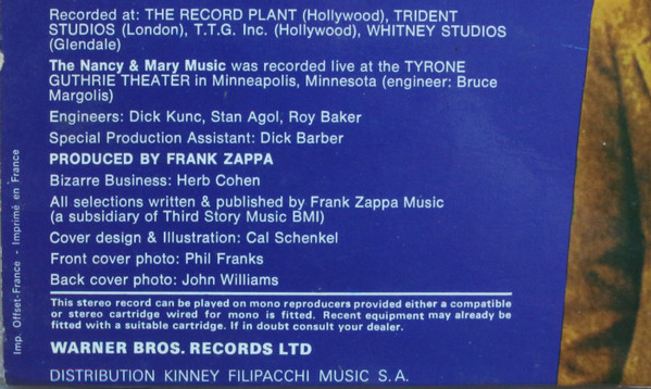 Frank Zappa - Chunga's Revenge | Reprise Records (44020)