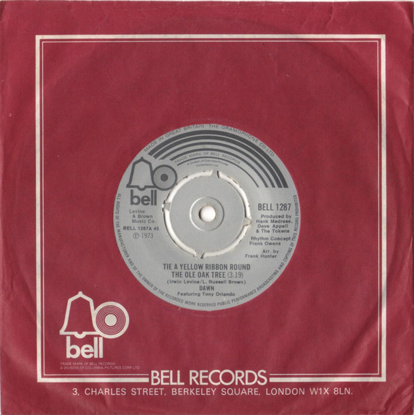 Dawn Featuring Tony Orlando - Tie A Yellow Ribbon Round The Ole Oak Tree | Bell Records (BELL 1287) - 3