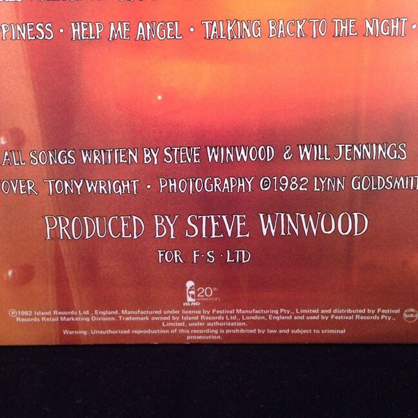 Steve Winwood - Talking Back To The Night | Island Records (RML53018) - 3 Steve Winwood - Talking Back To The Night | Island Records (RML53018) - 3