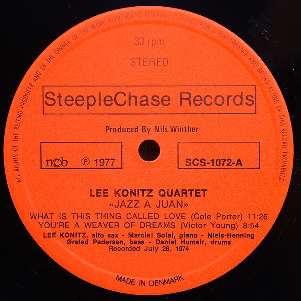 The Lee Konitz Quartet - Jazz À Juan | SteepleChase (SCS-1072) - 3 The Lee Konitz Quartet - Jazz À Juan | SteepleChase (SCS-1072) - 3