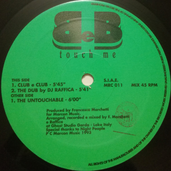 B e B - Touch Me | Marcon Music (MRC 011) - 3