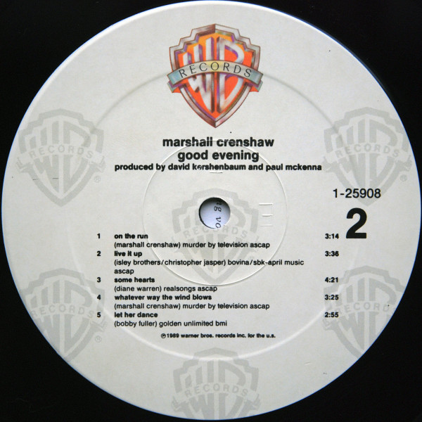 Marshall Crenshaw - Good Evening | Warner Bros. Records (9 25908-1) - 4