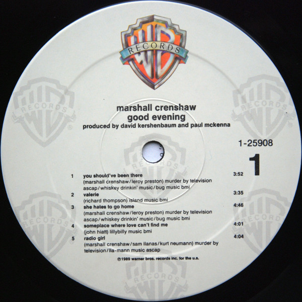 Marshall Crenshaw - Good Evening | Warner Bros. Records (9 25908-1) - 3
