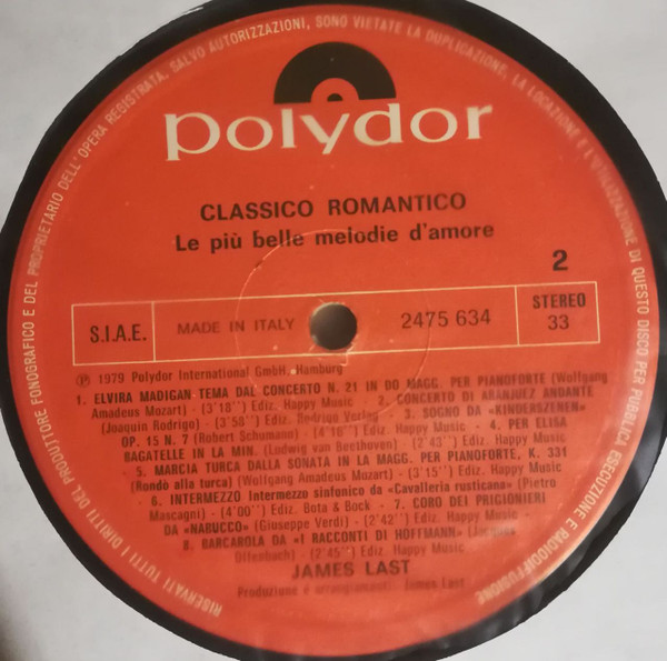 James Last - Classico Romantico - Le Più Belle Melodie D'Amore | Polydor (2475 634) - 4