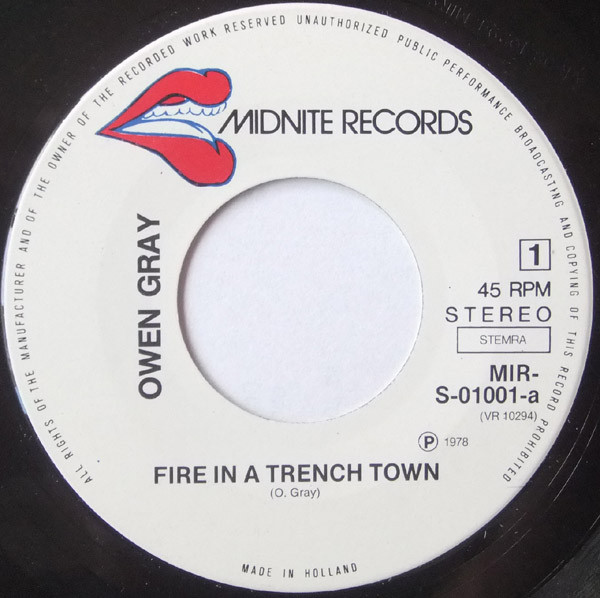 Owen Gray - Fire In A Trenchtown | Midnite Records (MIR-S-01001)