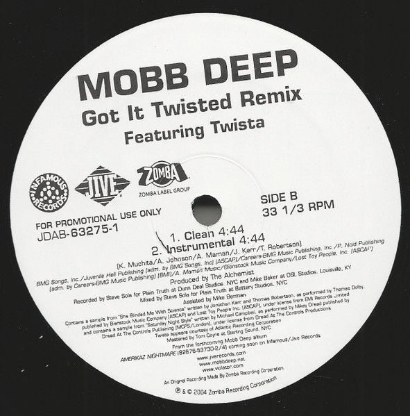 Mobb Deep Featuring Twista - Got It Twisted Remix | Infamous Records (JDAB-63275-1) - 3