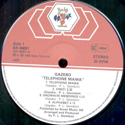 Gazebo - Telephone Mama | Baby Records (BR 56061) - main Gazebo - Telephone Mama | Baby Records (BR 56061) - main