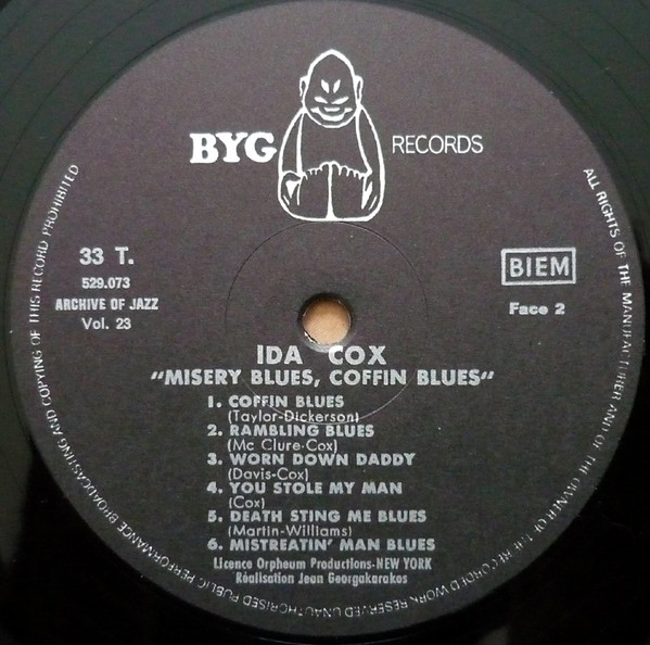 Ida Cox - Archive Of Jazz Volume 23 - Misery Blues - Coffin Blues | BYG Records (529.073) - 4 Ida Cox - Archive Of Jazz Volume 23 - Misery Blues - Coffin Blues | BYG Records (529.073) - 4