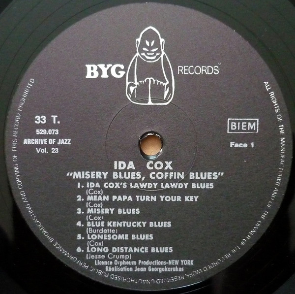 Ida Cox - Archive Of Jazz Volume 23 - Misery Blues - Coffin Blues | BYG Records (529.073) - 3 Ida Cox - Archive Of Jazz Volume 23 - Misery Blues - Coffin Blues | BYG Records (529.073) - 3