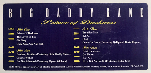 Big Daddy Kane - Prince Of Darkness | Cold Chillin' (PRO-A-5205) - 2 Big Daddy Kane - Prince Of Darkness | Cold Chillin' (PRO-A-5205) - 2
