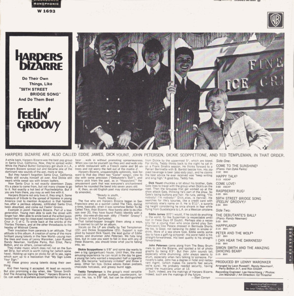 Harpers Bizarre - Feelin' Groovy | Warner Bros. Records (W 1693) - 2 Harpers Bizarre - Feelin' Groovy | Warner Bros. Records (W 1693) - 2