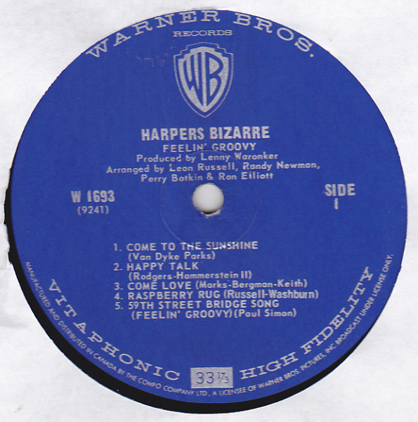 Harpers Bizarre - Feelin' Groovy | Warner Bros. Records (W 1693) - 3 Harpers Bizarre - Feelin' Groovy | Warner Bros. Records (W 1693) - 3