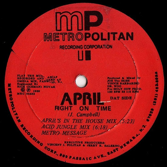 April - Right On Time | Metropolitan Recording Corporation (MRC 04452) - 4