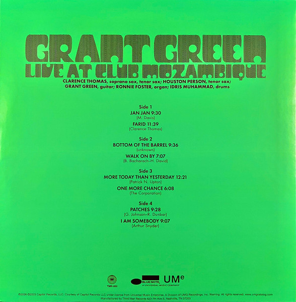 Grant Green - Live At Club Mozambique (2LP - Limited Edition) [Vinyl] | Third Man Records (TMR850) - 4