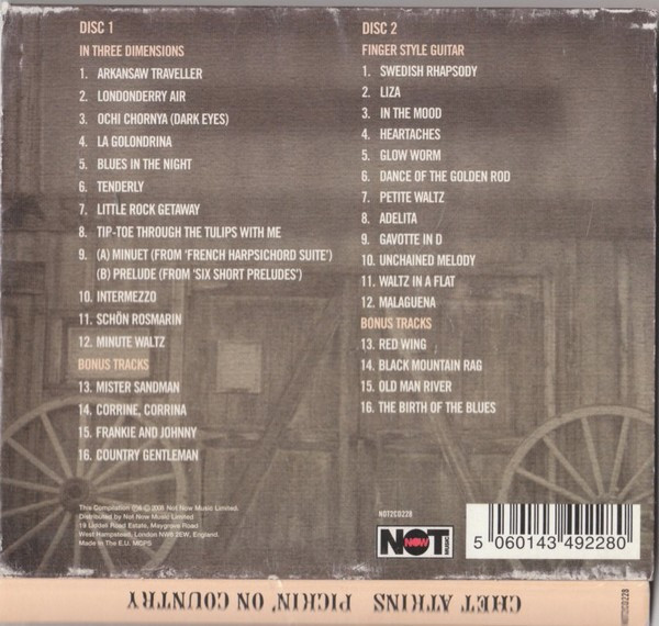 Chet Atkins - Pickin' On Country - Two Original Albums With Bonus Tracks | Not Now Music (NOT2CD228) - 2