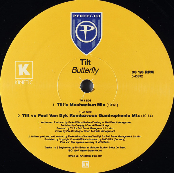 Tilt - Butterfly | Kinetic Records (0-43892) - 2 Tilt - Butterfly | Kinetic Records (0-43892) - 2
