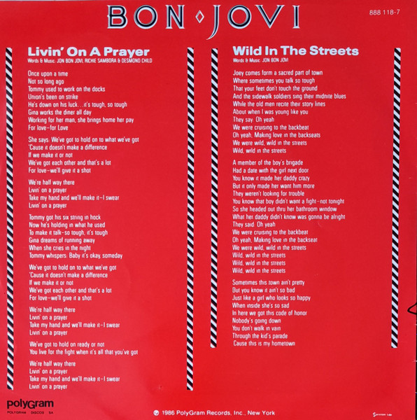 Bon Jovi - Livin' On A Prayer | Mercury (888 118-7) - 2