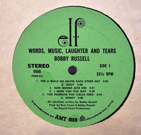 Bobby Russell - Words, Music, Laughter And Tears | Elf (9500) - 3 Bobby Russell - Words, Music, Laughter And Tears | Elf (9500) - 3