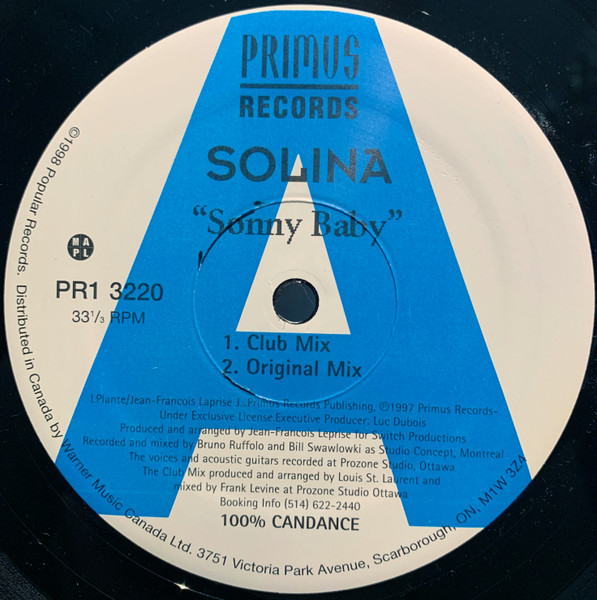 Solina - Sonny Baby | Primus Records (PR1 3220) - main Solina - Sonny Baby | Primus Records (PR1 3220) - main