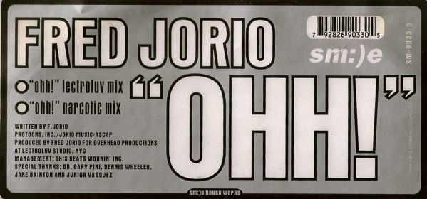 Fred Jorio - Ohh! | Sm:)e House Works (SM-9033-0) - 2