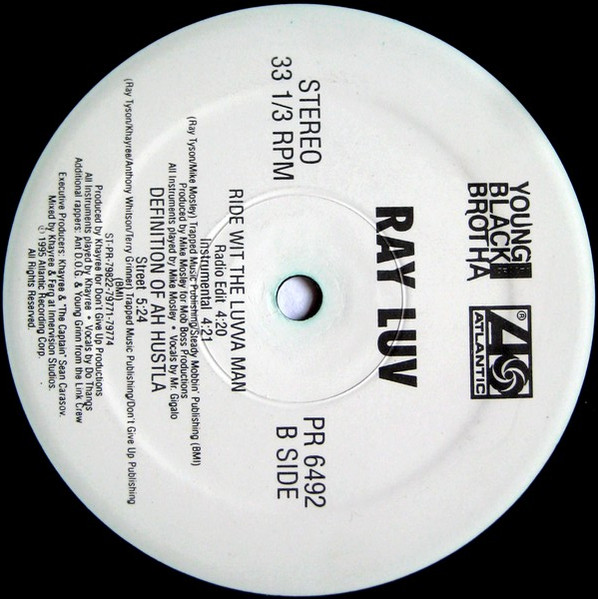 Ray Luv - Definition Of Ah Hustla / Ride With The Luvva Man | Atlantic (PR 6492) - 3 Ray Luv - Definition Of Ah Hustla / Ride With The Luvva Man | Atlantic (PR 6492) - 3