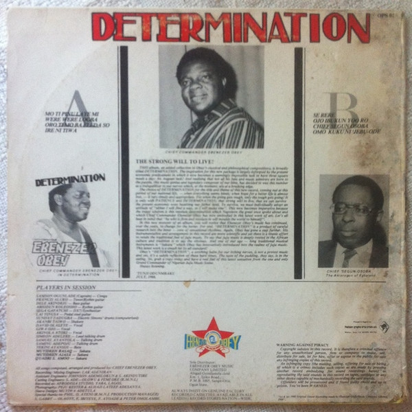 Chief Commander Ebenezer Obey & His Inter-Reformers Band - Determination | Obey (OPS 014) - 2 Chief Commander Ebenezer Obey & His Inter-Reformers Band - Determination | Obey (OPS 014) - 2